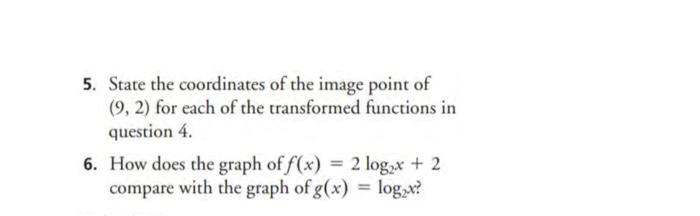 Solved 5. State the coordinates of the image point of (9,2) | Chegg.com