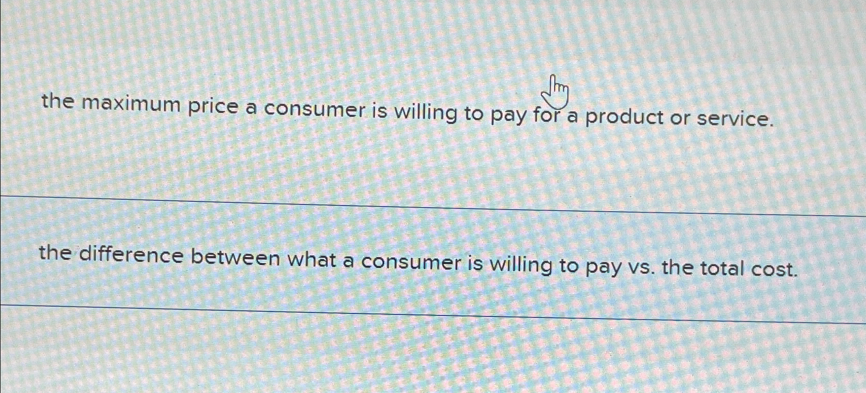 Solved the maximum price a consumer is willing to pay for a | Chegg.com