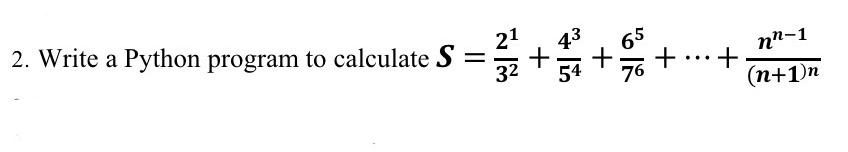 Solved Write a Python program to calculate | Chegg.com