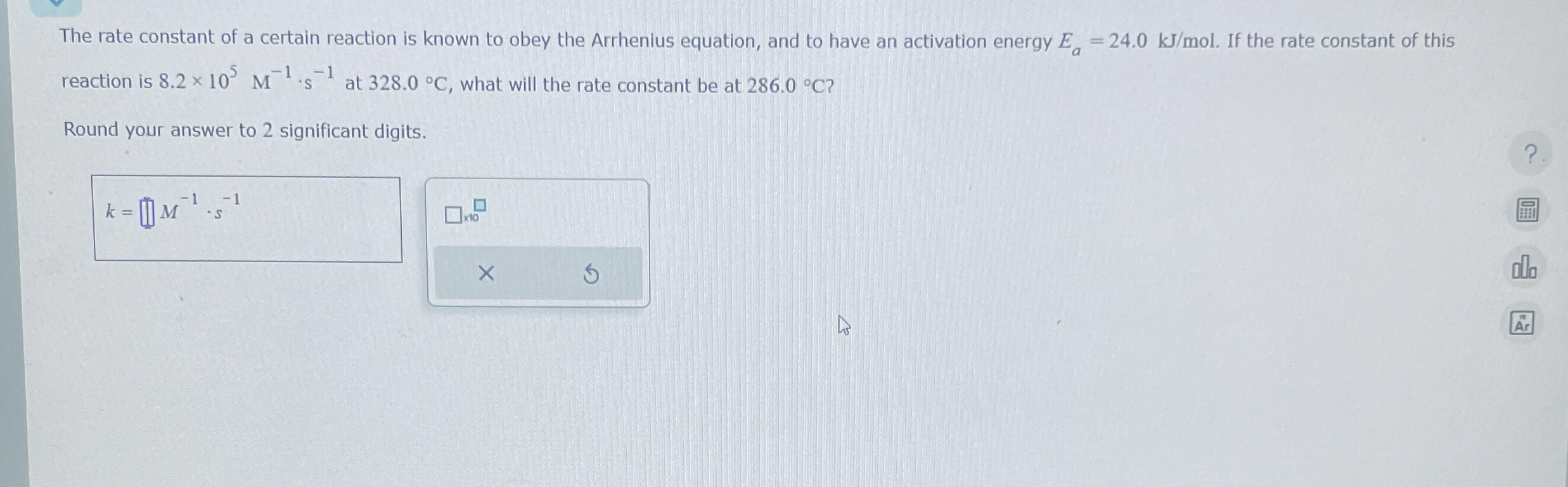 Solved The rate constant of a certain reaction is known to | Chegg.com