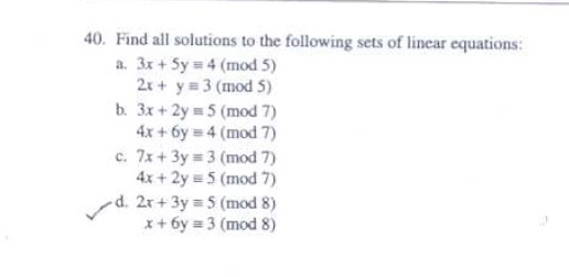 Solved 40 Find All Solutions To The Following Sets Of Li Chegg Com