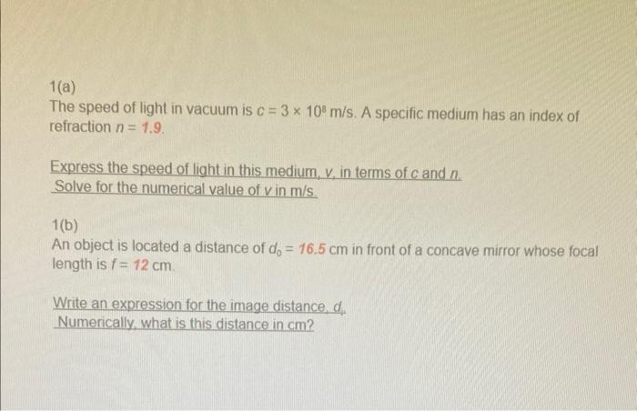 solved-1-a-the-speed-of-light-in-vacuum-is-c-3-108-m-s-a-chegg
