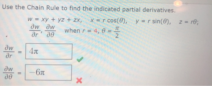 Solved Use the Chain Rule to find the indicated partial | Chegg.com