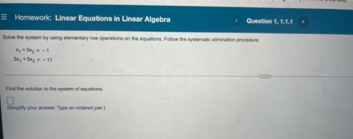 Solved Homework: Linear Equations In Linear Algebra Question | Chegg.com