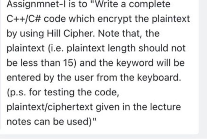 Solved Assignmnet-I is to "Write a complete C++/C# code | Chegg.com