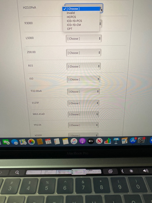 Solved H23.09xA [Choose] Invalid HCPCS ICD-10-PCS ICD-10-CM | Chegg.com