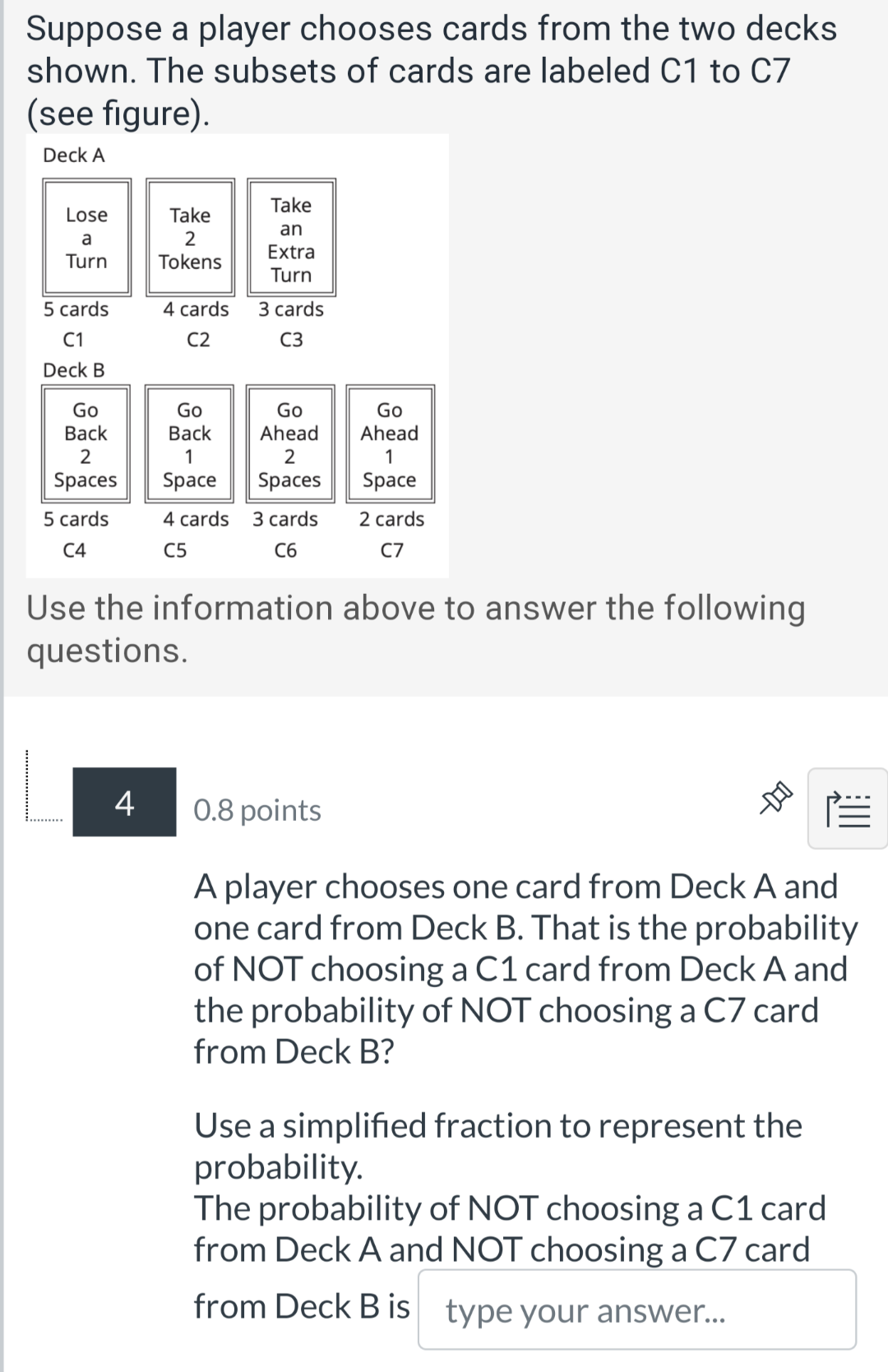 Solved Suppose A Player Chooses Cards From The Two Decks | Chegg.com