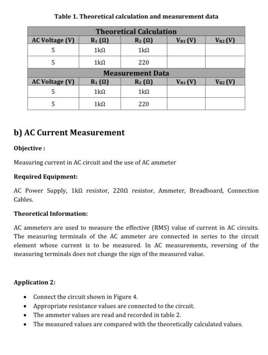 Solved a) AC Voltage Measurement Objective Measuring