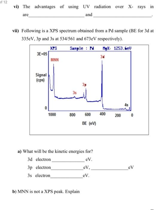 Solved Question 6 (13 points) Xray photoelectron