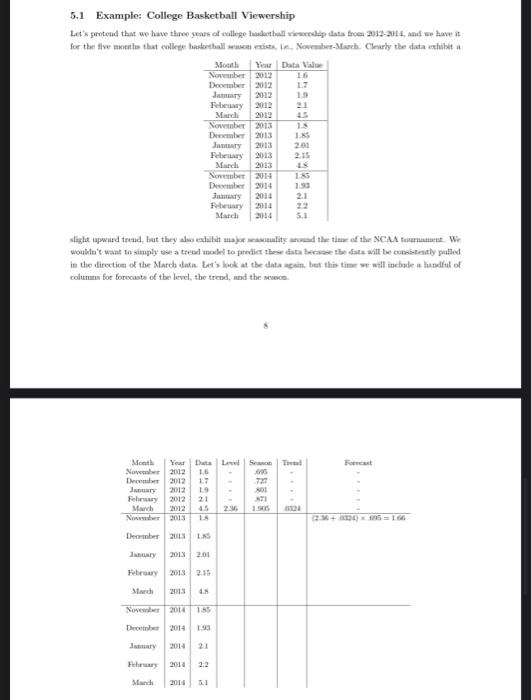 Solved 5.1 Example College Basketball Viewership for the