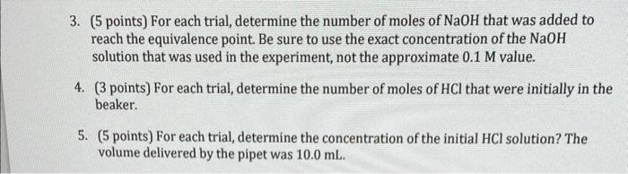 Solved 3. (5 points) For each trial, determine the number of | Chegg.com