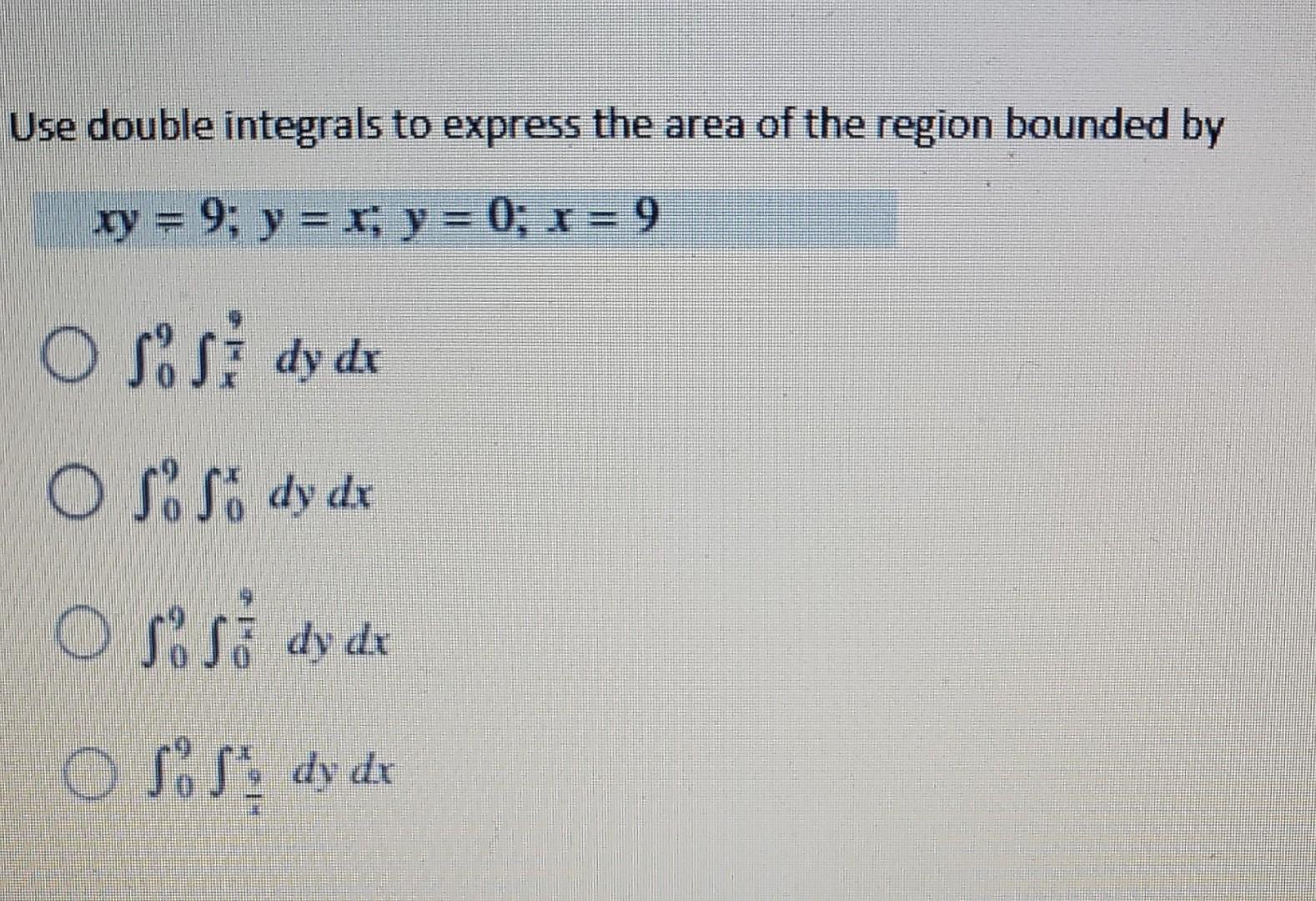 Solved Use double integrals to express the area of the | Chegg.com