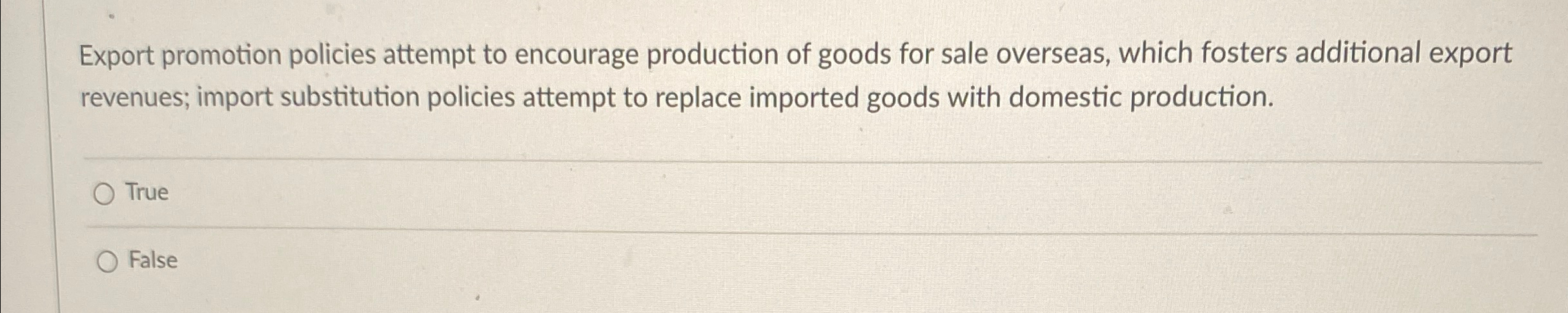 Solved Export promotion policies attempt to encourage | Chegg.com
