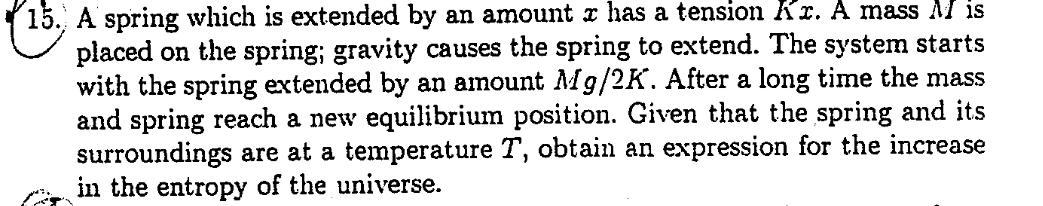 Solved A spring which is extended by an amount x has a | Chegg.com