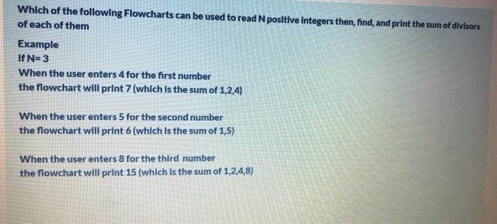 Solved Which of the following Flowcharts can be used to read | Chegg.com
