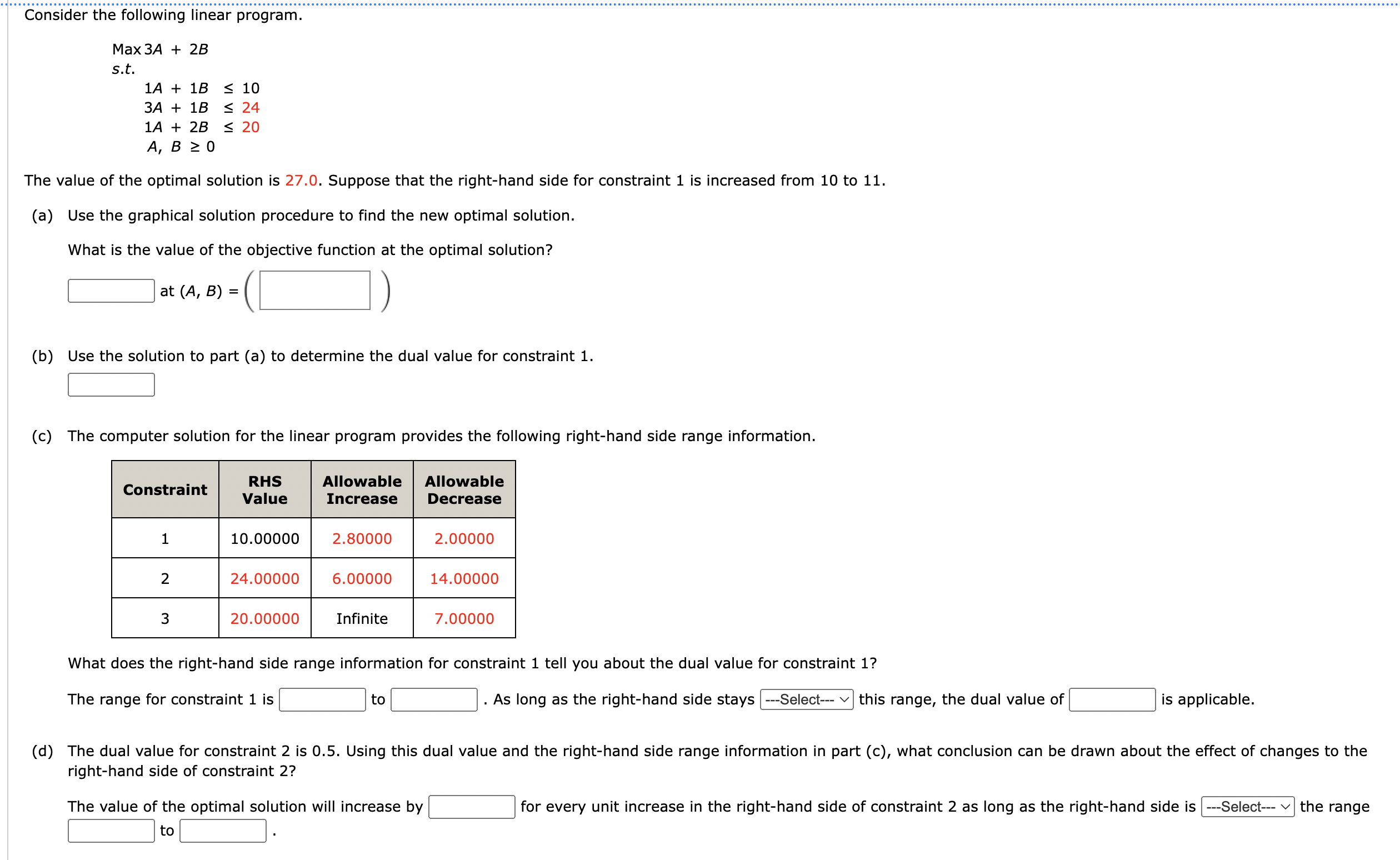Solved Consider the following linear program.Max3A+2B ﻿s.t. | Chegg.com