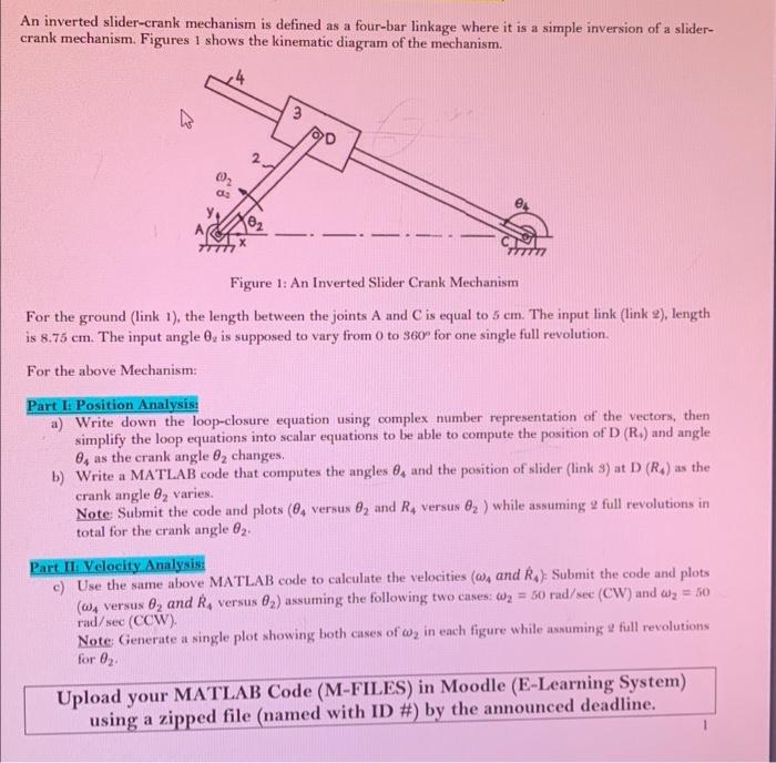 An Inverted Slider Crank Mechanism Is Defined As A