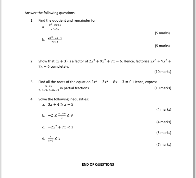 Solved Answer the following questions. | Chegg.com