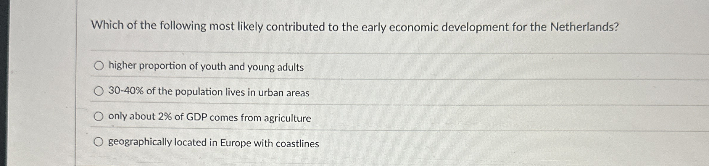 Solved Which of the following most likely contributed to the | Chegg.com