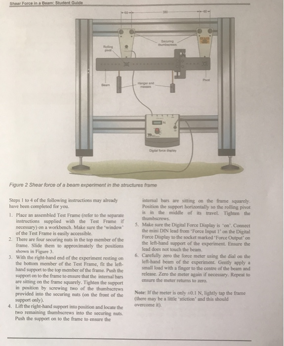Applied Statics Lab No. 9 Title: Shear Force in a | Chegg.com
