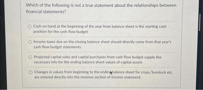 Solved Which of the following is not a true statement about | Chegg.com