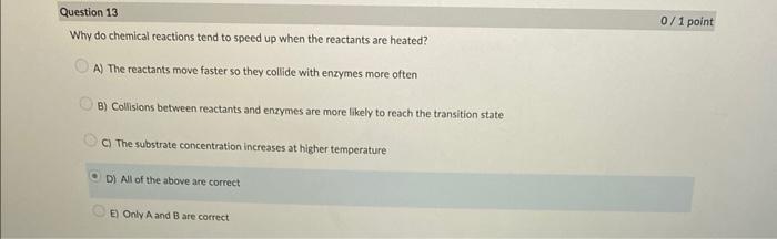 Solved Why do chemical reactions tend to speed up when the | Chegg.com