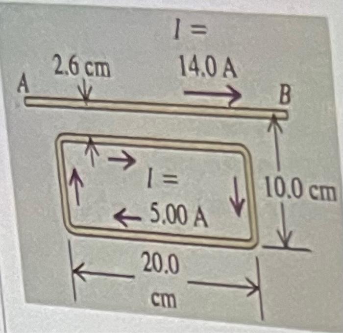 Solved The long, straight wire AB carries a current of 120 | Chegg.com