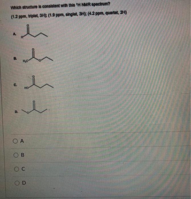 Solved Which structure is consistent with this H NMR | Chegg.com