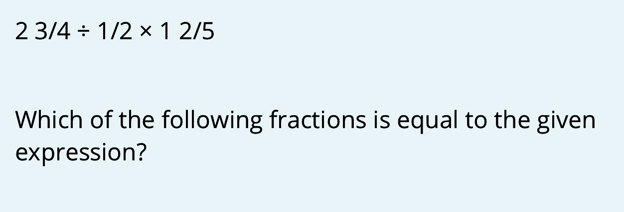 WHICH EXPRESSION IS EQUAL TO 1 1 2 3 1 4 visual data 5