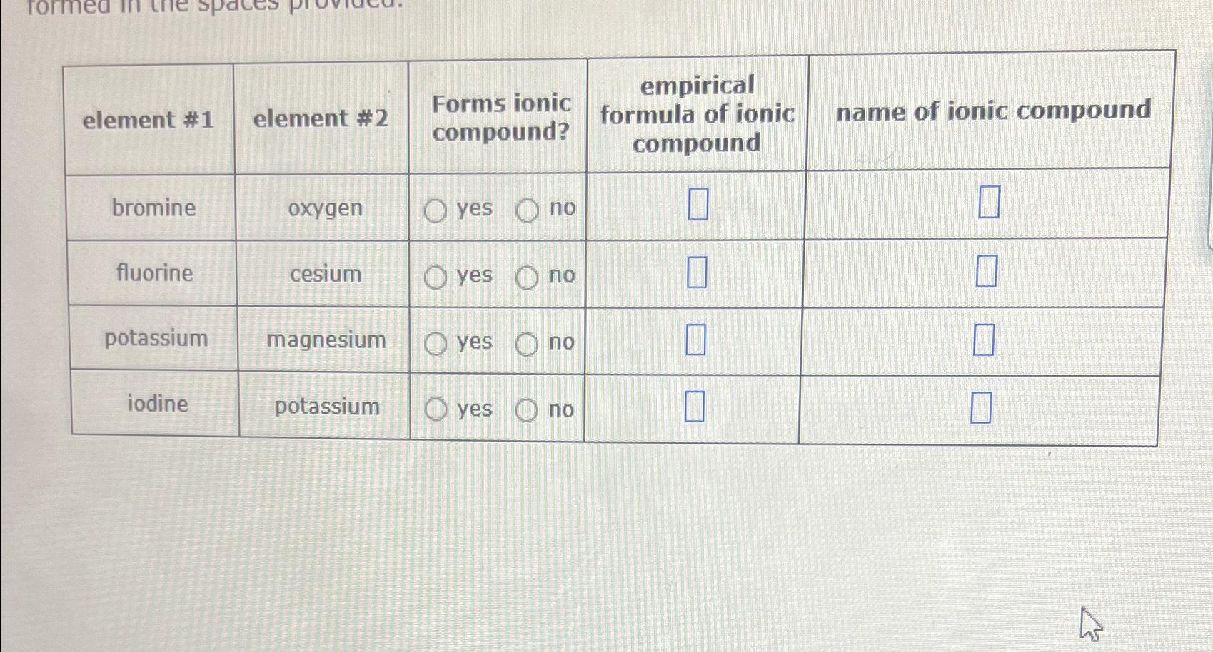 Solved \table[[element 1,element 2,\table[[Forms