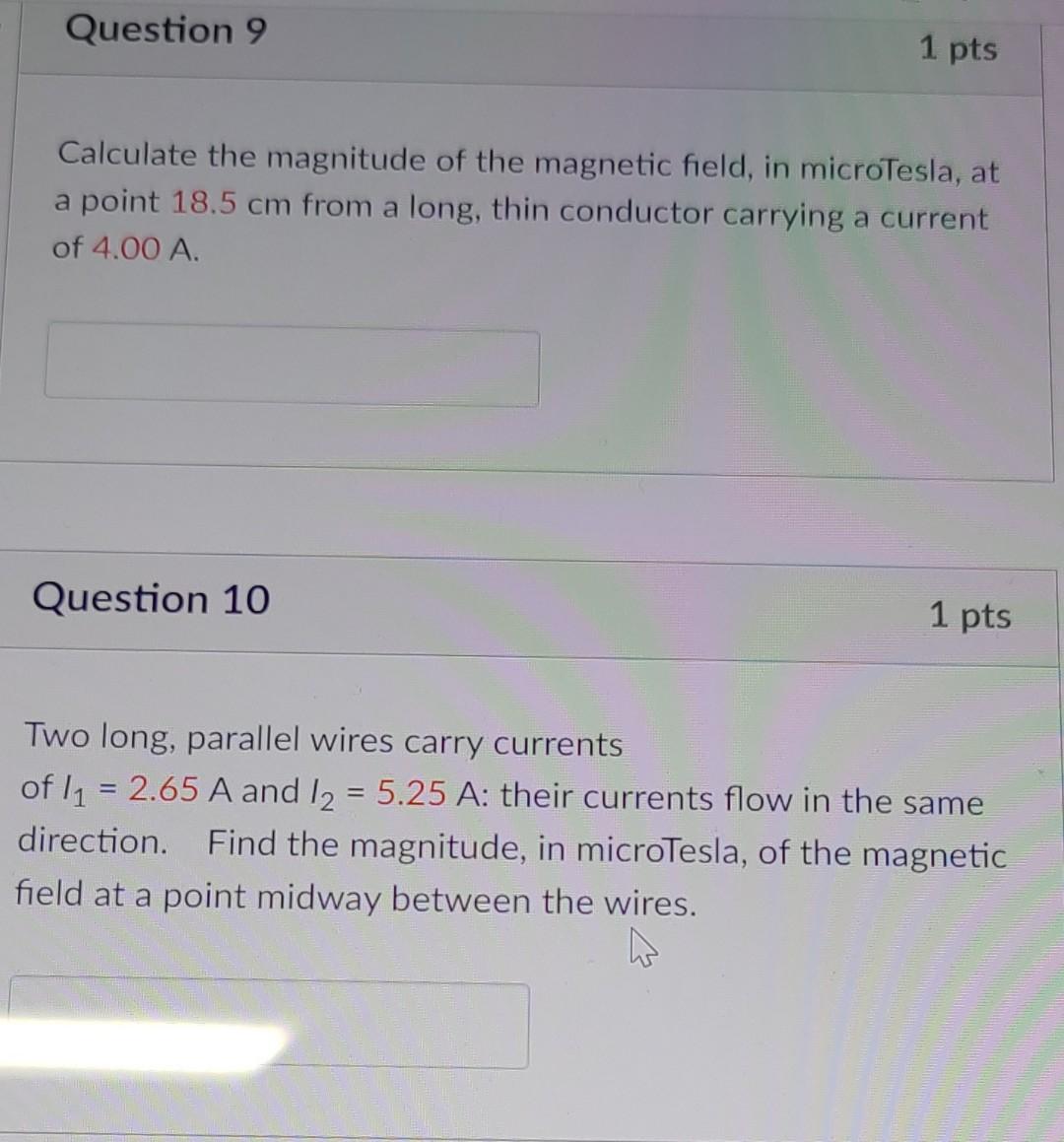 Solved Question 9 1 pts Calculate the magnitude of the | Chegg.com