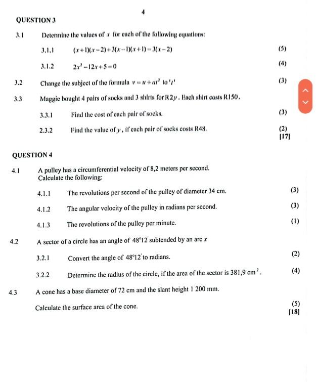 Solved 3.1.1 (x+1)(x−2)+3(x−1)(x+1)=3(x−2) 3.1.2 2x2−12x+5=0 | Chegg.com