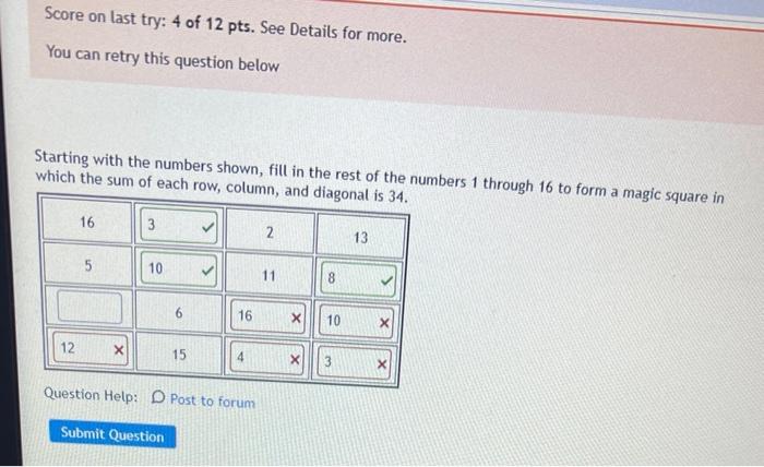 Solved Score on last try: 4 of 12 pts. See Details for more. | Chegg.com
