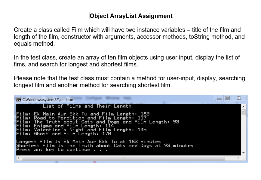 Solved Object ArrayList AssignmentIn Java Create a class | Chegg.com