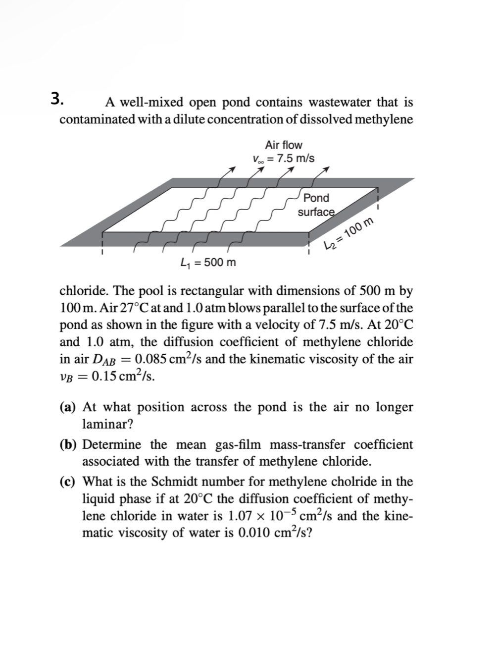 A wellmixed open pond contains wastewater that is