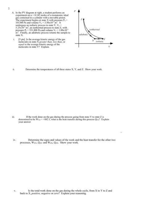 The Experiment P 2 A In The Pv Diagram At Night Chegg Com