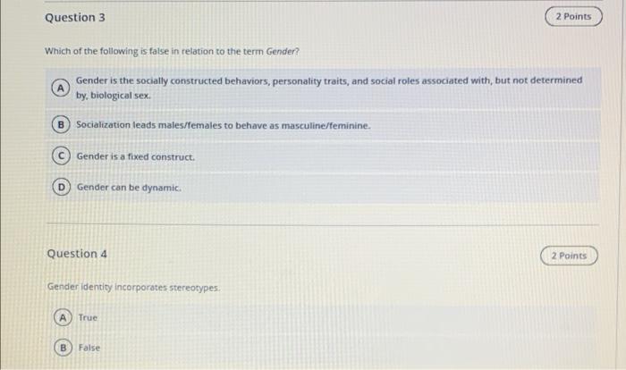 Solved Question 3 2 Points Which Of The Following Is False | Chegg.com