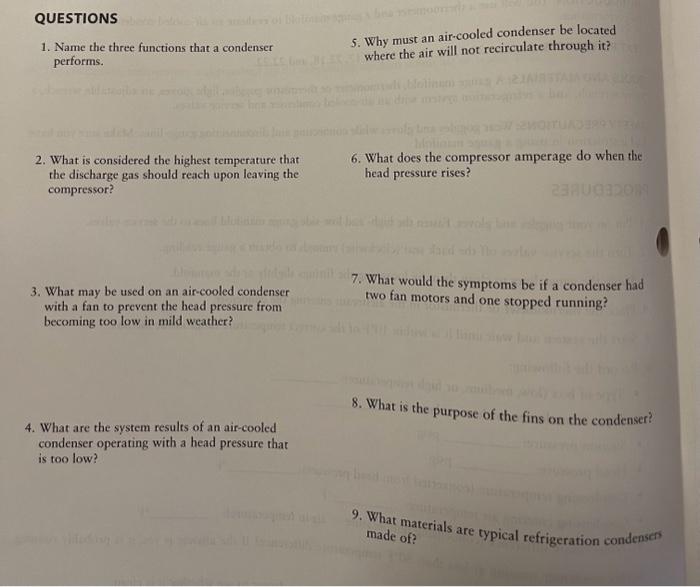 Solved 1. Name the three functions that a condenser