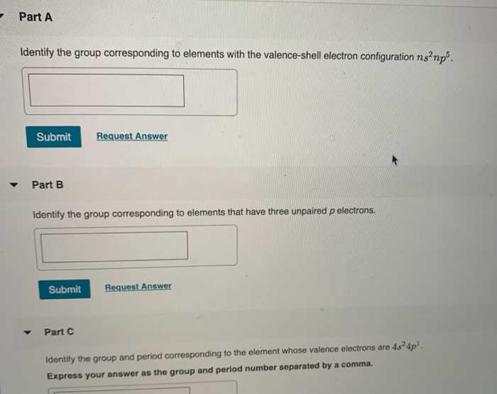 Solved Part A Identify the group corresponding to elements | Chegg.com