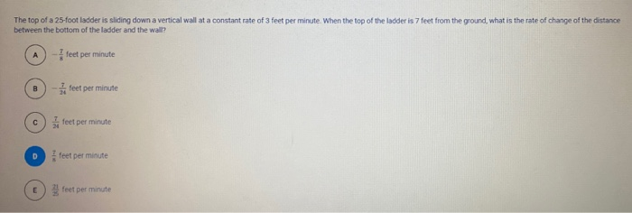 Solved The top of a 25-foot ladder is sliding down a | Chegg.com