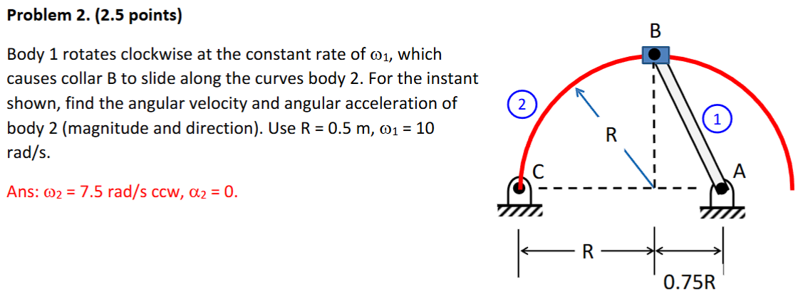 Solved Problem 2. (2.5 ﻿points)Body 1 ﻿rotates clockwise at | Chegg.com