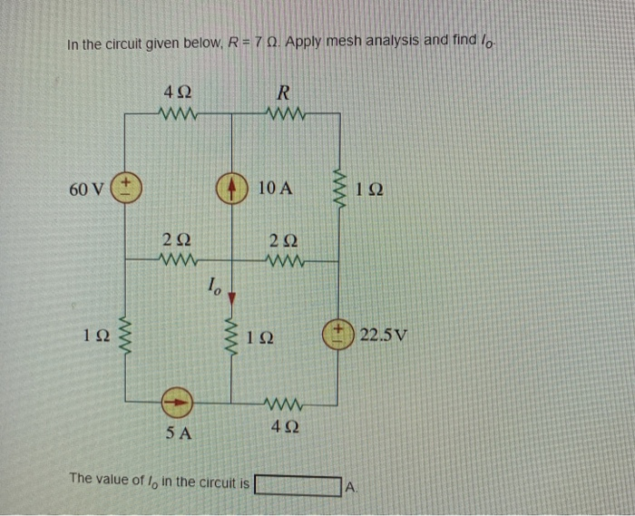 Solved In the circuit given below, R = 70. Apply mesh | Chegg.com