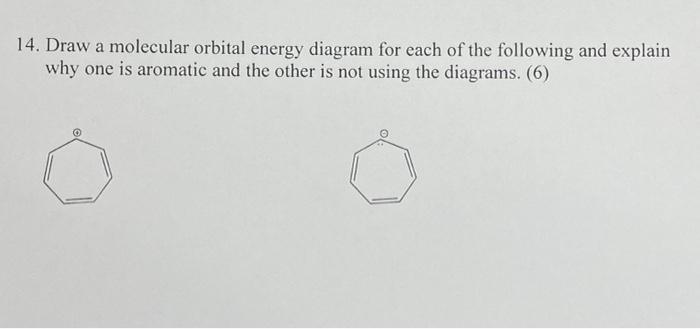 Solved 14. Draw a molecular orbital energy diagram for each | Chegg.com