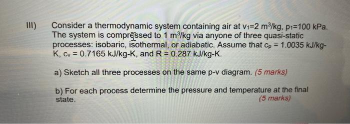 Solved Consider a thermodynamic system containing air at | Chegg.com