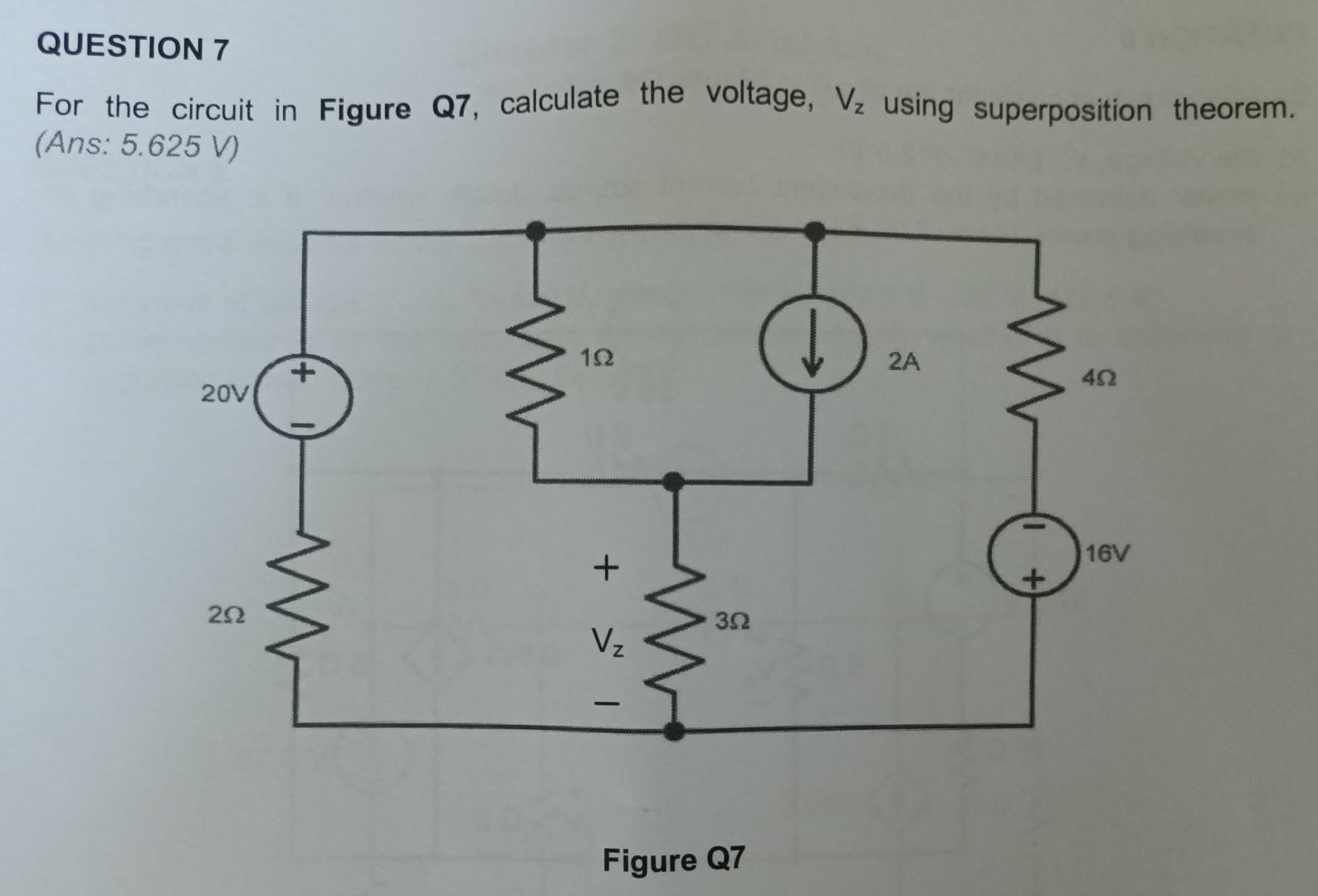 Solved For the circuit in Figure Q, calculate the voltage, | Chegg.com