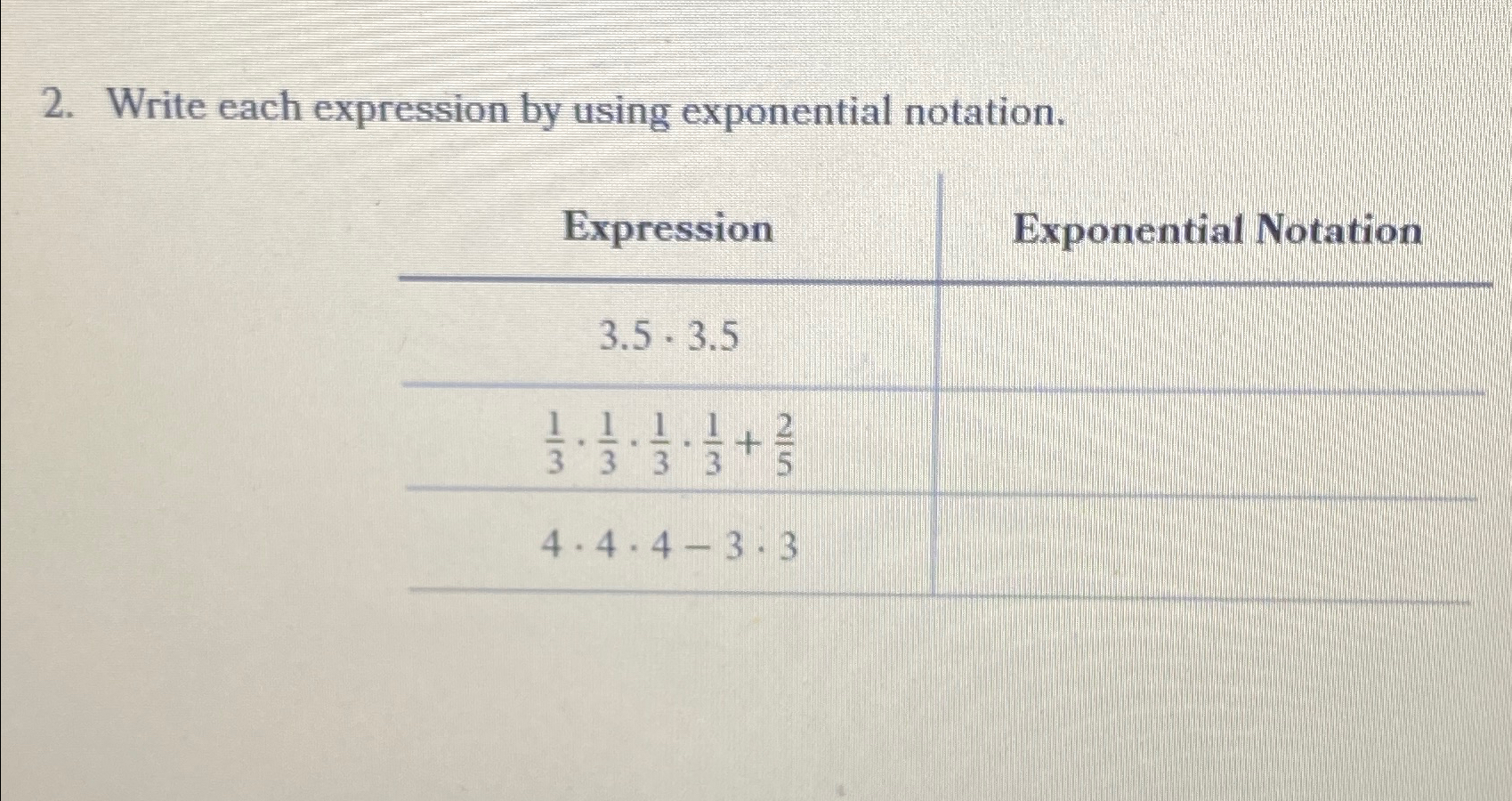 Solved Write each expression by using exponential | Chegg.com