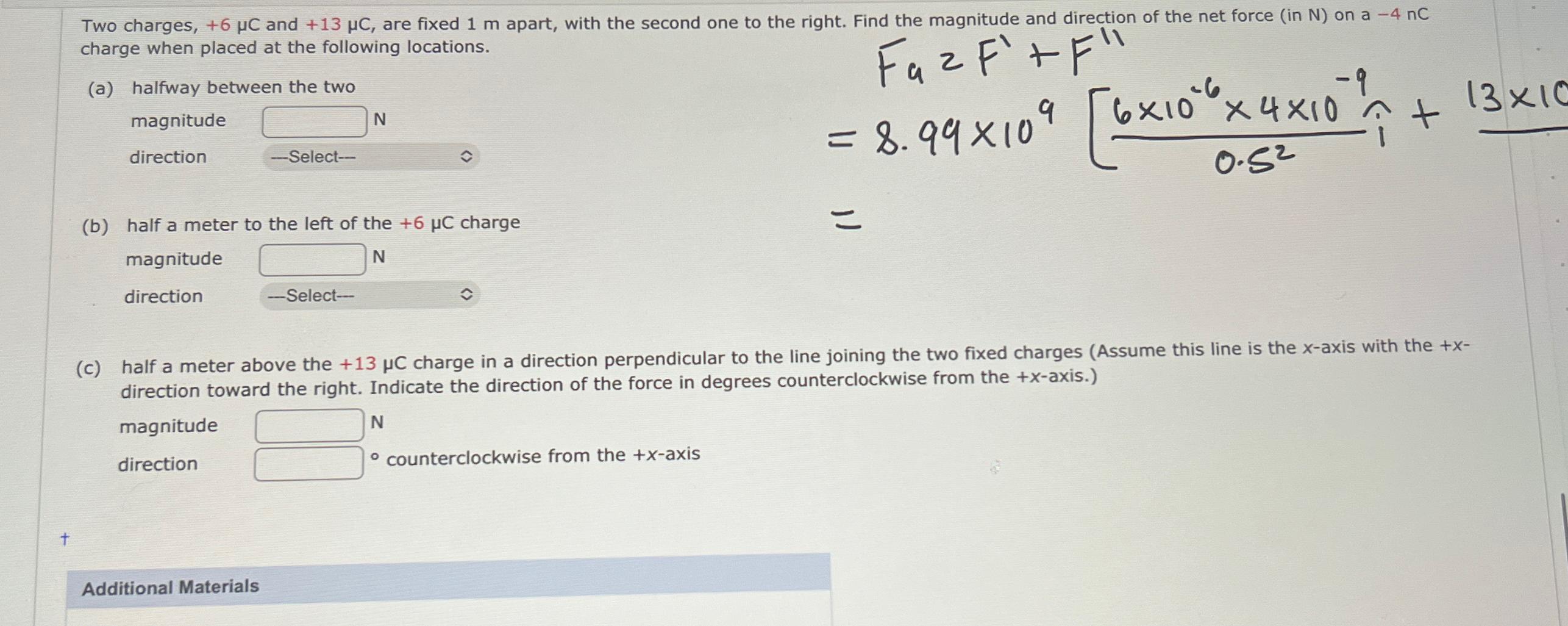 Solved charge when placed at the following locations.(a) | Chegg.com