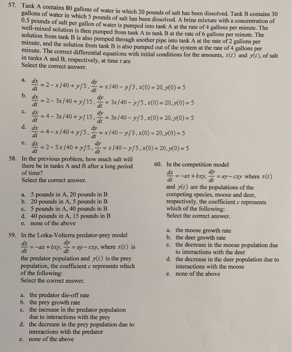Solved Differential equation help #58 to #60 or as many as | Chegg.com