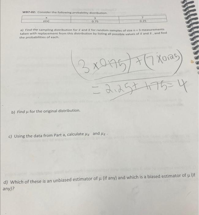 Solved WB7-02: Consider the following probability | Chegg.com