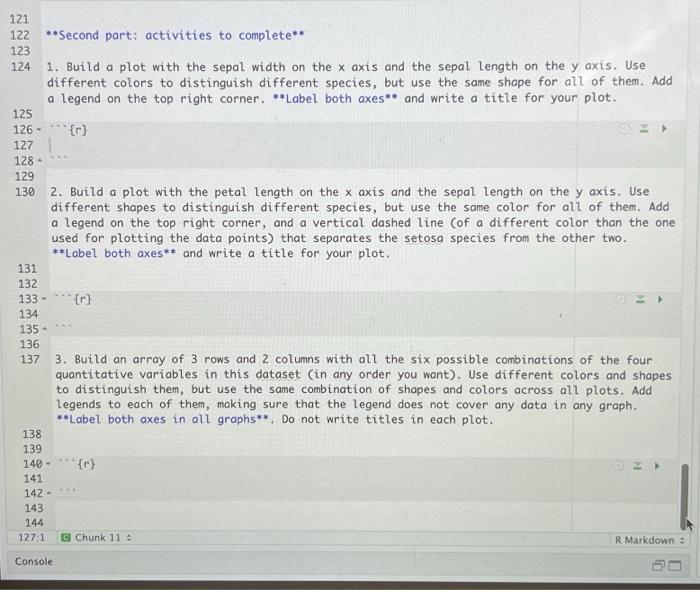 Solved * "Second part: activities to complete** 1. Build a | Chegg.com